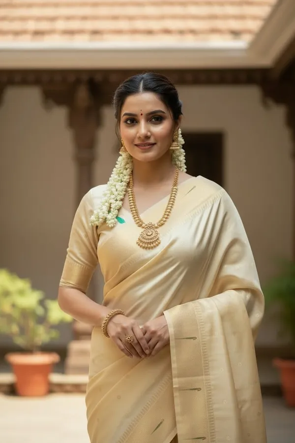 Cream_Pure_Banarasi_Soft_Silk_Maharashtra_Special_Paithani_Saree_With_Blouse