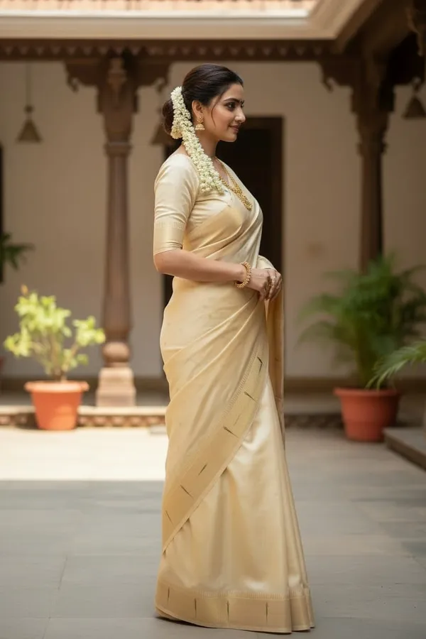 Cream_Pure_Banarasi_Soft_Silk_Maharashtra_Special_Paithani_Saree_With_Blouse