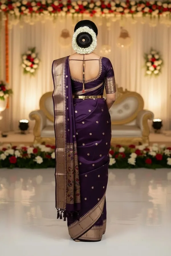 Wine_Pure_Banarasi_Soft_Silk_Maharashtra_Special_Paithani_Saree_With_Blouse