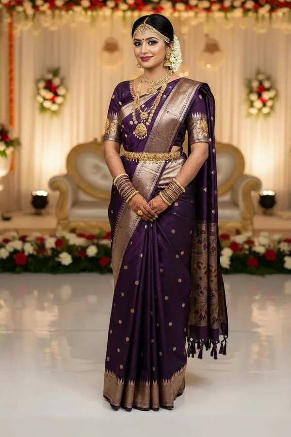 Wine_Pure_Banarasi_Soft_Silk_Maharashtra_Special_Paithani_Saree_With_Blouse