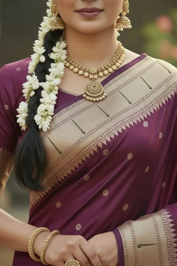 Wine_Pure_Banarasi_Soft_Silk_Maharashtra_Special_Paithani_Saree_With_Blouse