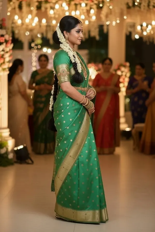 Green_Pure_Banarasi_Soft_Silk_Maharashtra_Special_Paithani_Saree_With_Blouse