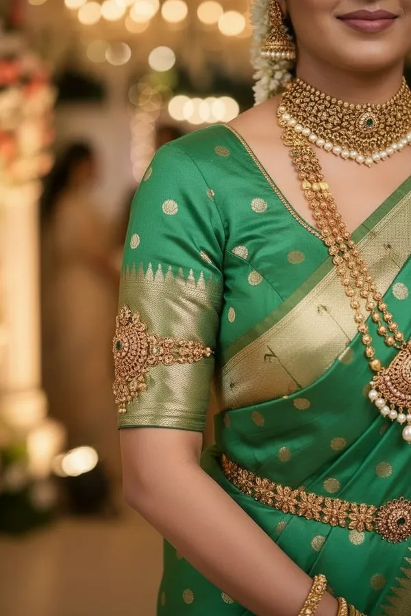 Green_Pure_Banarasi_Soft_Silk_Maharashtra_Special_Paithani_Saree_With_Blouse