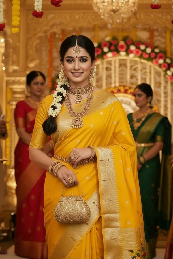 Yellow_Pure_Banarasi_Soft_Silk_Maharashtra_Special_Paithani_Saree_With_Blouse