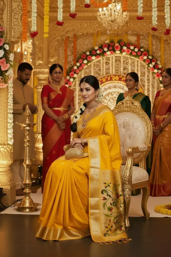 Yellow_Pure_Banarasi_Soft_Silk_Maharashtra_Special_Paithani_Saree_With_Blouse
