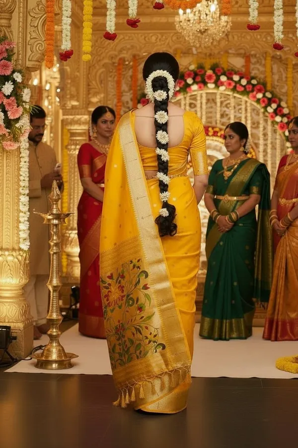 Yellow_Pure_Banarasi_Soft_Silk_Maharashtra_Special_Paithani_Saree_With_Blouse