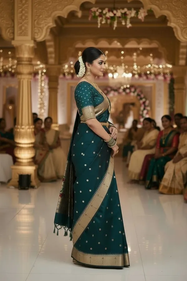 Parrot_Green_Pure_Banarasi_Soft_Silk_Maharashtra_Special_Paithani_Saree_With_Blouse