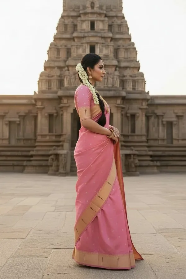Pink_Pure_Banarasi_Soft_Silk_Maharashtra_Special_Paithani_Saree_With_Blouse