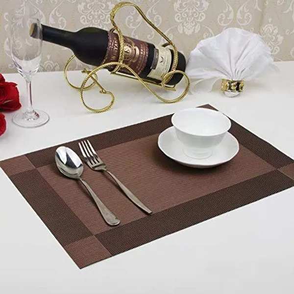 Brown_PVC_Vinyl_Premium_Table_Mats_For_Home_And_Accessories_Pack_Of_4