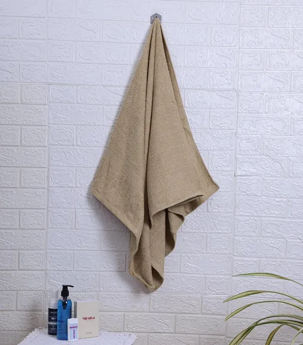 Beige_Cotton_Premium_Bath_Towel_For_Home_And_Accessories