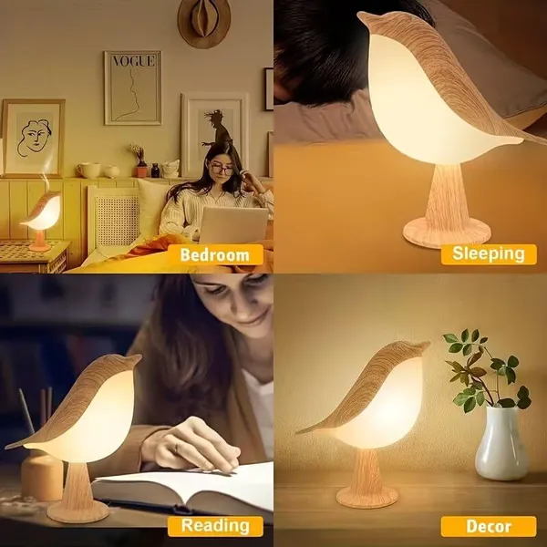 Wood_Grain_Design_Bird_Shaped_Off_White_Plastic_Premium_Table_Lamp_For_Home_And_Accessories