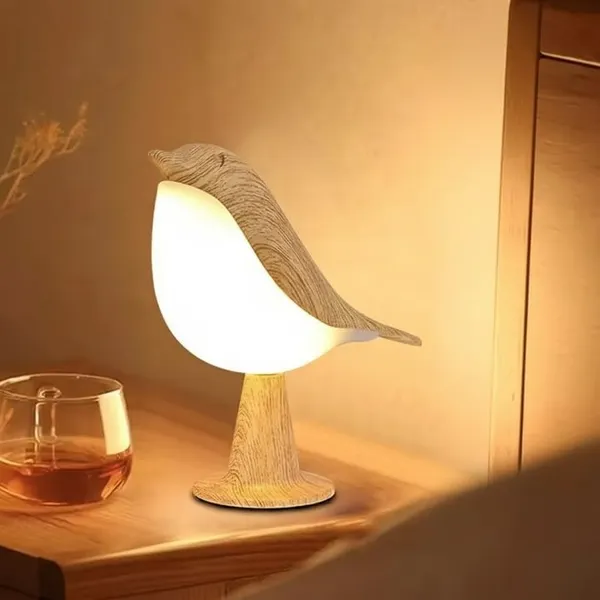 Wood_Grain_Design_Bird_Shaped_Off_White_Plastic_Premium_Table_Lamp_For_Home_And_Accessories