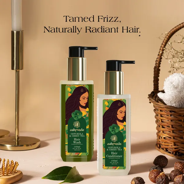 Ashpveda_Gotukola_&_Green_Tea_Hair_Care_Combo_100Ml_Each