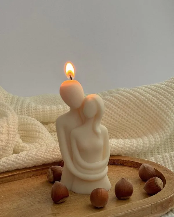 Cream_Premium_Wax_Beloved_Couple_Candle_For_Home_Decor