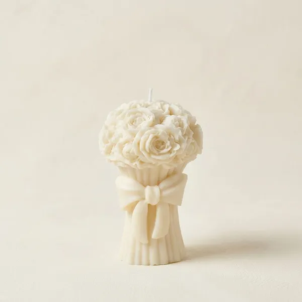 White_Premium_Wax_Rose_Bouquet_Candle_For_Home_Decor