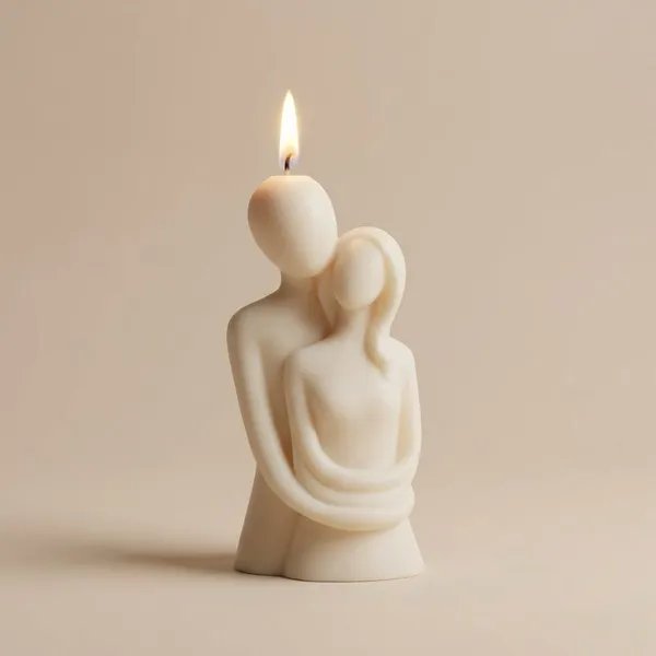 Cream_Premium_Wax_Beloved_Couple_Candle_For_Home_Decor