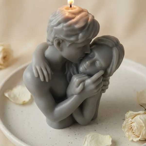 Grey_Premium_Wax_Romantic_Couple_Embrace_Decorative_Candle_For_Home_Decor
