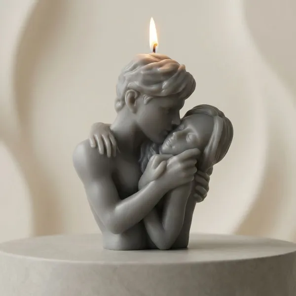 Grey_Premium_Wax_Romantic_Couple_Embrace_Decorative_Candle_For_Home_Decor
