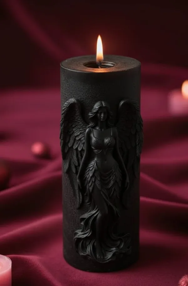 Black_Premium_Wax_Angel_Relief_Decorative_Pillar_Candle_For_Home_Decor