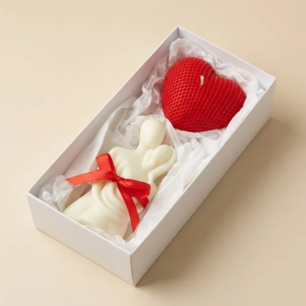 White_And_Red_Premium_Wax_Beloved_Pair_Candle_For_Home_Decor