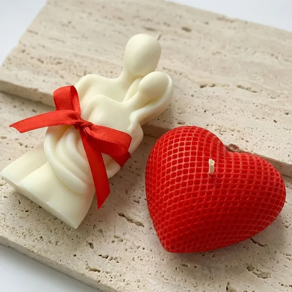 White_And_Red_Premium_Wax_Beloved_Pair_Candle_For_Home_Decor