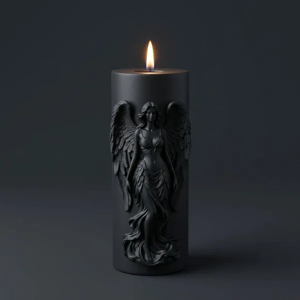 Black_Premium_Wax_Angel_Relief_Decorative_Pillar_Candle_For_Home_Decor