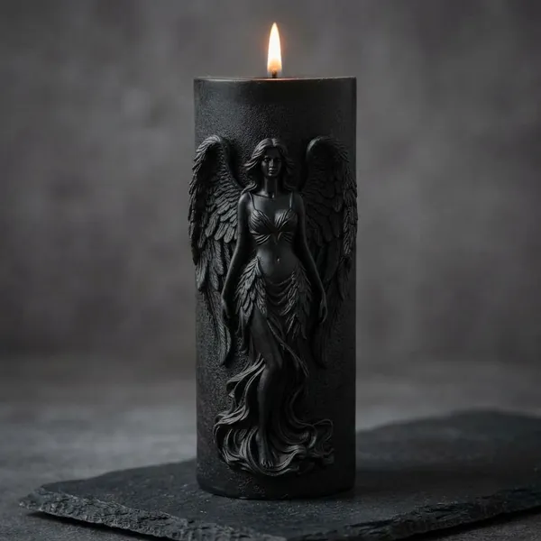 Black_Premium_Wax_Angel_Relief_Decorative_Pillar_Candle_For_Home_Decor