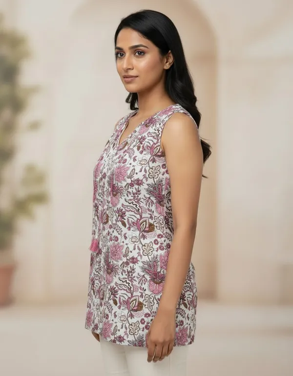 White_Cotton_Short_Kurti_For_Women