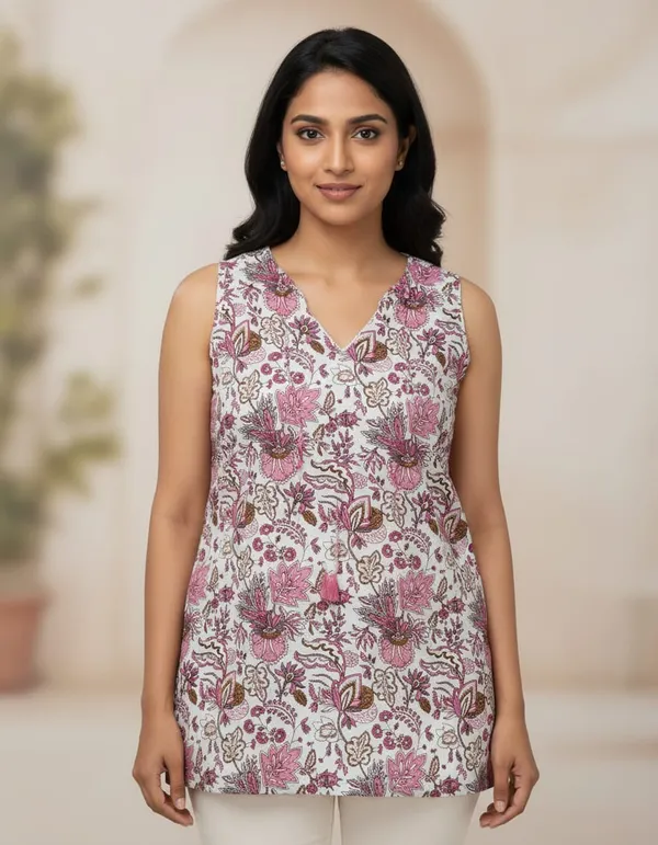 White_Cotton_Short_Kurti_For_Women
