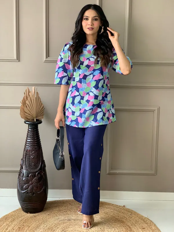 Blue_Cotton_Co-Ord_Set_For_Women