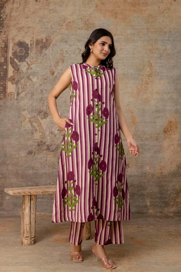Wine_Cotton_Co-Ord_Set_For_Women