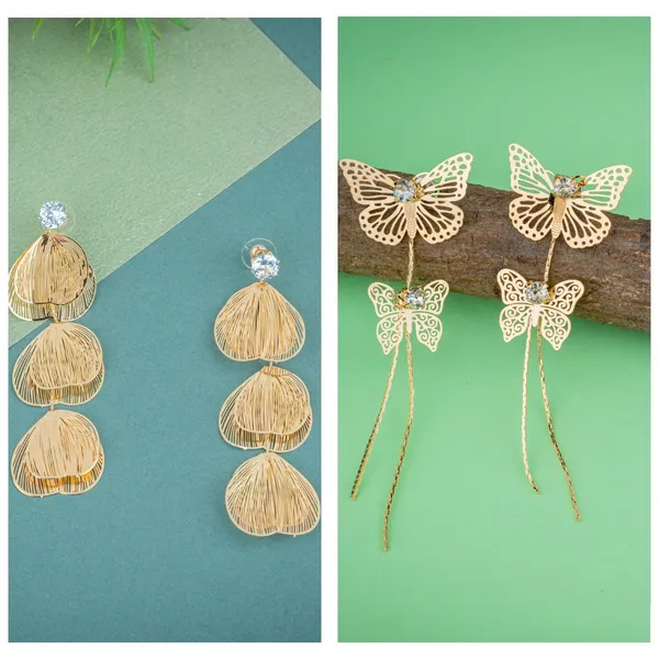 Golden_Butterfly_Charmers_Anti_Tarnish_Earring_And_Petal_Drops_Earring_For_Women_And_Girls_|_Pack_Of_2