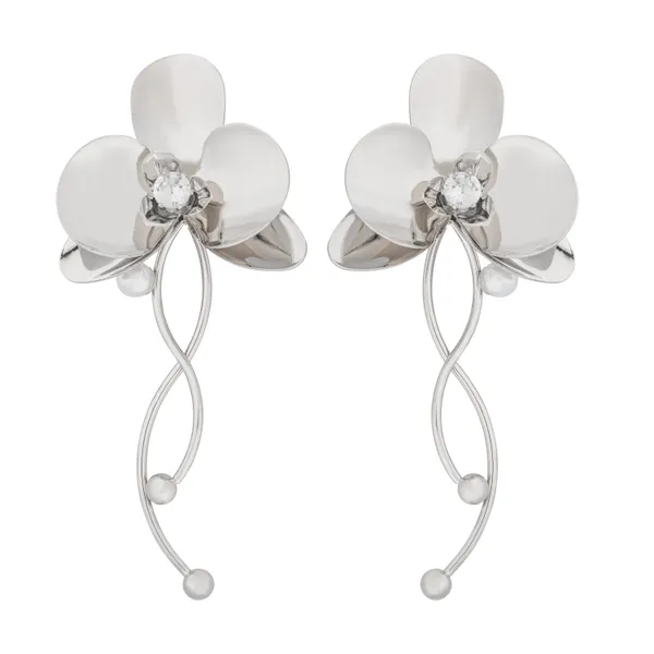 Silver_Chrome_Orchid_Studs_Anti_Tarnish_Earring_For_Women_And_Girls
