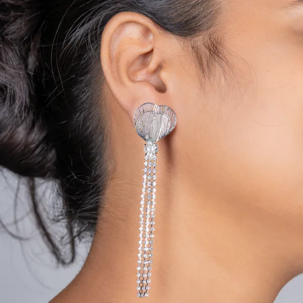 Silver_Crystal_Fringe_Chic_Anti_Tarnish_Earring_For_Women_And_Girls