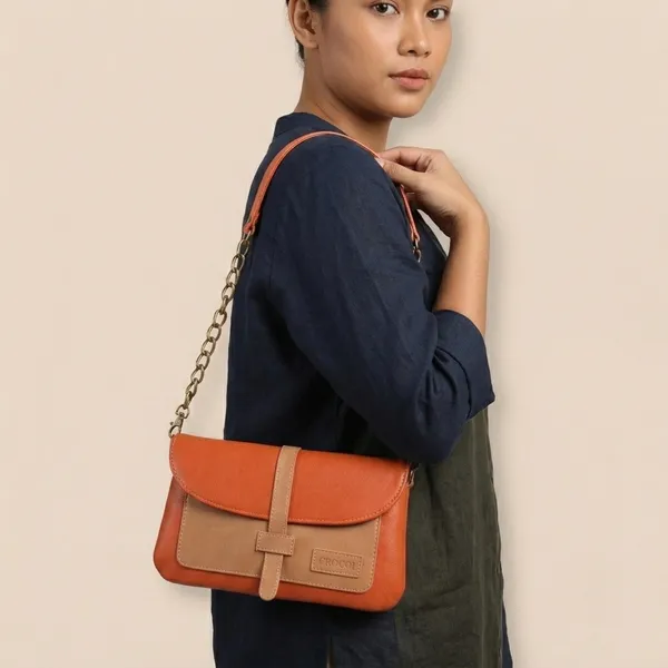 Orange_Genuine_Leather_Sling_Bag_For_Women