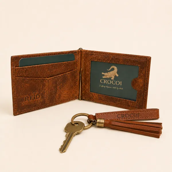 A_Set_Of_Money_Clip_Wallet_&_Key_Ring