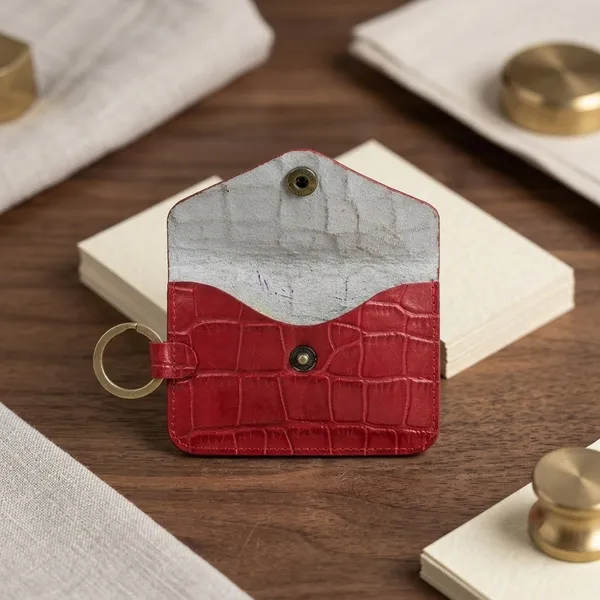 Red_Genuine_Leather_Pouch_with_Key_ring_for_Unisex