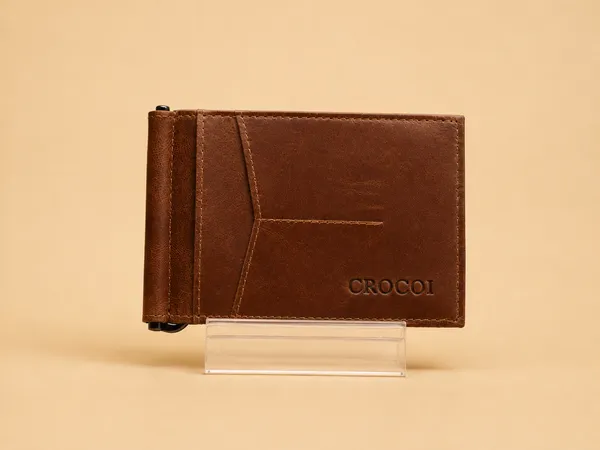 Reddish_brown_Genuine_Leather_Clip_Wallet_for_Unisex