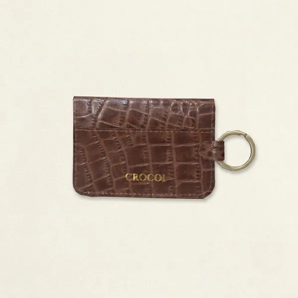 A_Croco_Leather_Set_Of_Credit_Card_Holder_,Pouch_&_Key_Ring