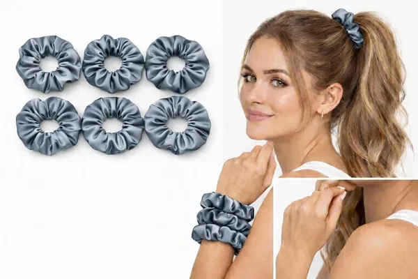 Organza_Scrunchies_For_Women_Gift_Hamper_For_Women_Steel_Blue_Grey