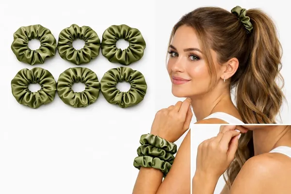 Organza_Scrunchies_For_Women_Gift_Hamper_For_Women_Olive_Green