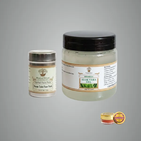 Neem_Tulsi_Face_Pack_And_Aloevera_Gel_Lip_Balm_For_Women_(Pack_Of_3)
