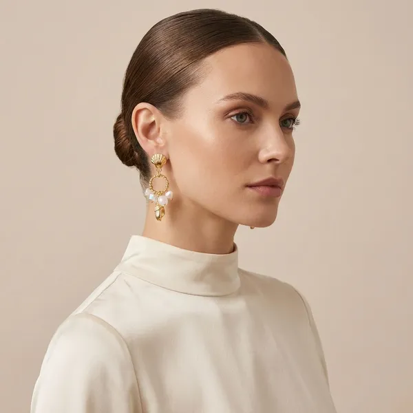 Gold_And_Off_White_Premium_Faux_Pearl_Earrings_For_Women