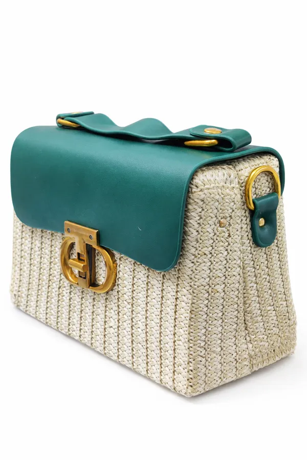 Dark_Green_Golden_Weave_Purse