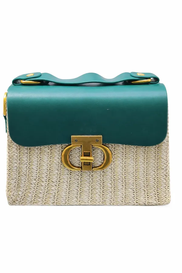Dark_Green_Golden_Weave_Purse