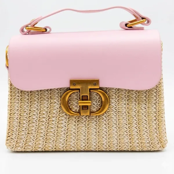 Pink_Golden_Weave_Purse_For_Women