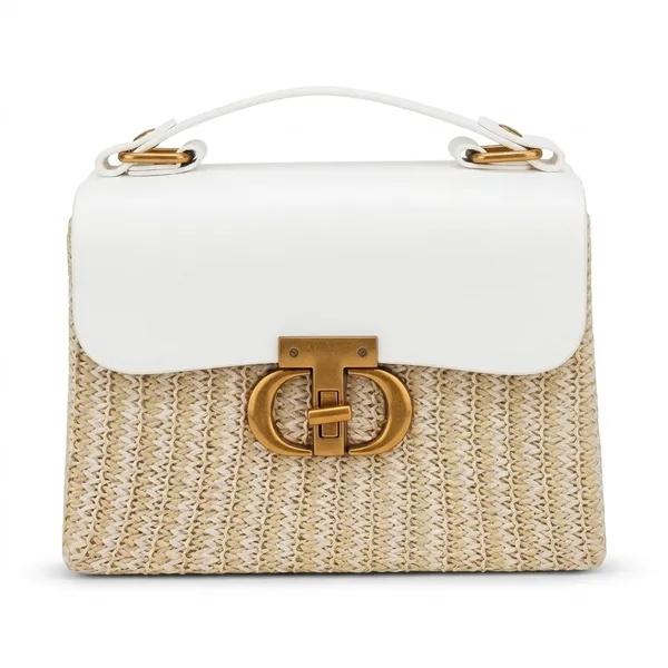 White_Golden_Weave_Purse_For_Women