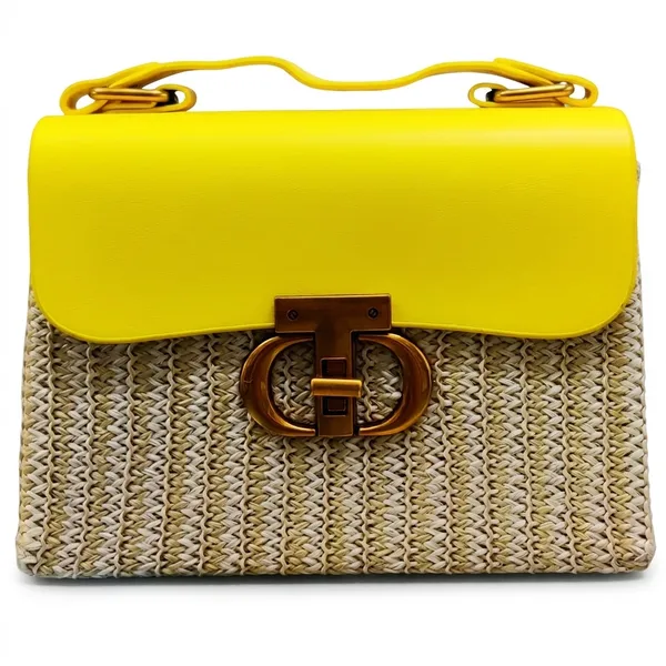 Yellow_Golden_Weave_Purse_For_Women