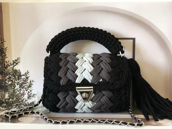 Black_And_White_And_Grey_Crochet_Handbag_Black_For_Women