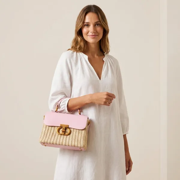 Pink_Golden_Weave_Purse_For_Women